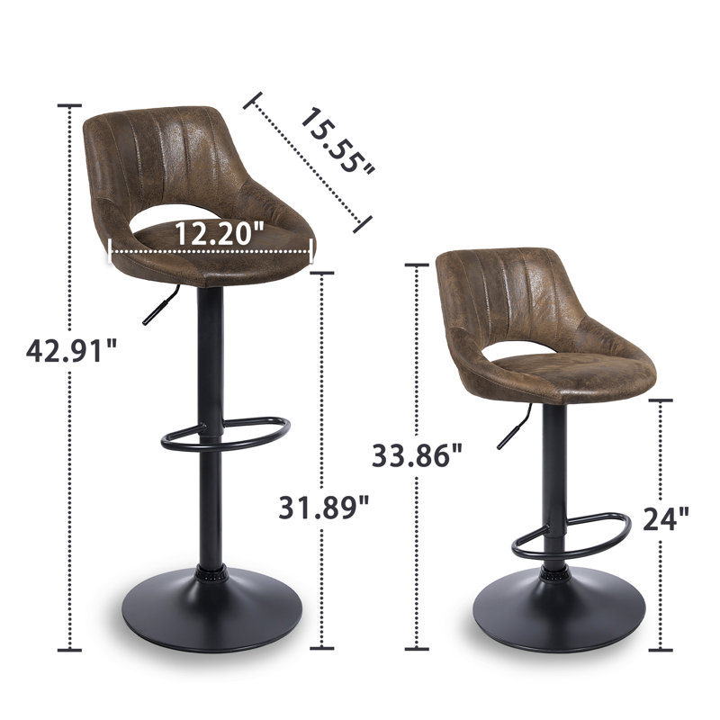 Foundry Select Newville Swivel Adjustable Height Stool & Reviews Wayfair